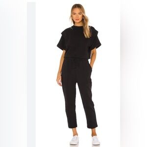 Clarisse French Terry Shoulder Pleat Jumpsuit 
PISTOLA